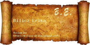 Bilicz Erika névjegykártya
